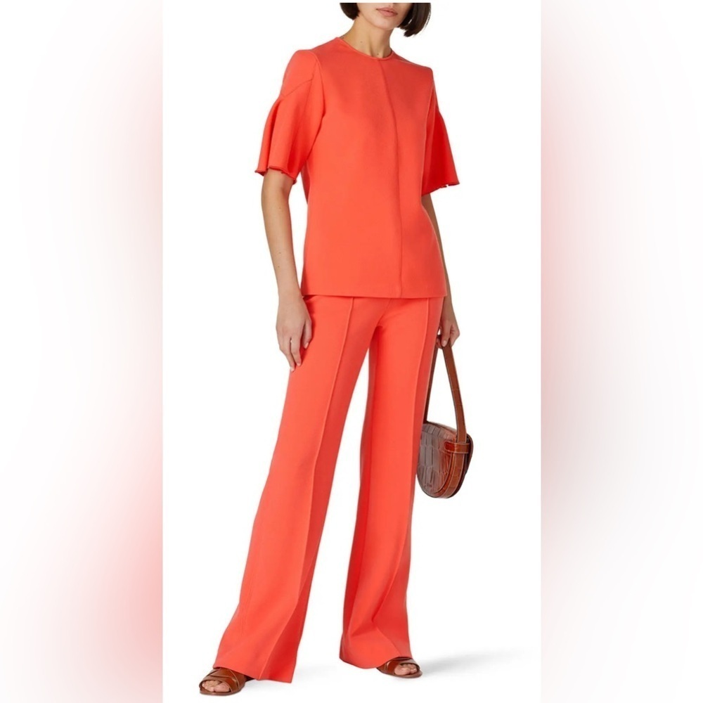 Victoria Victoria Beckham Women’s Coral Flounce Hem Sleeve Top Size 0